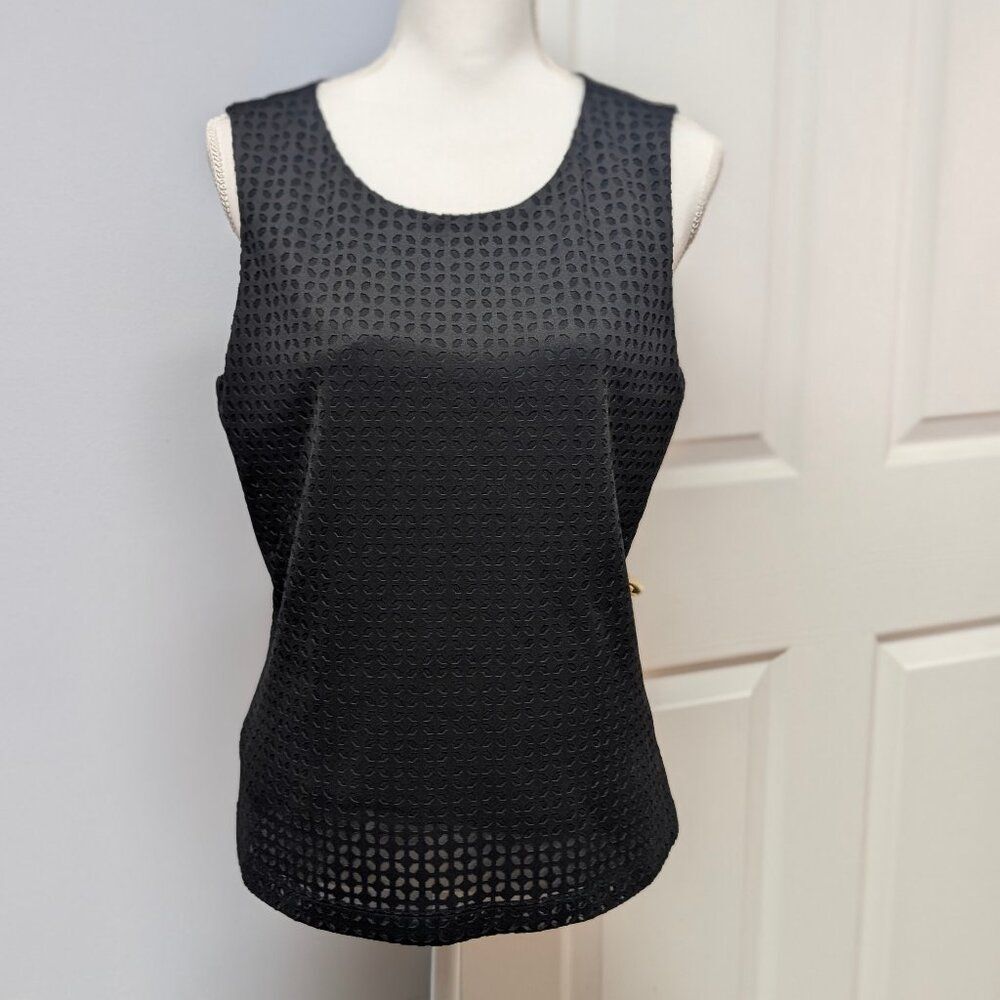 Calvin Klein Sleeveless Cutout Overlay Shirt Size L